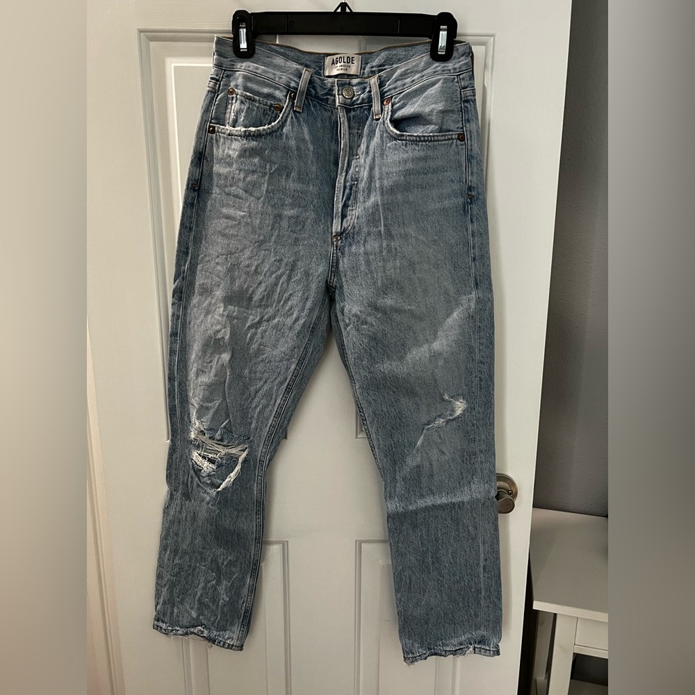 Agolde Riley High Rise Straight Crop Jeans